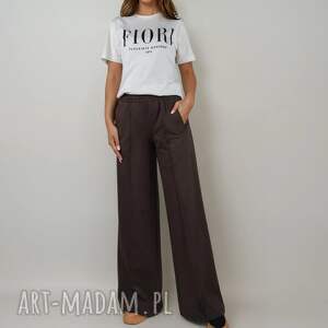 z dzianiny dresowej, spodnie wide leg