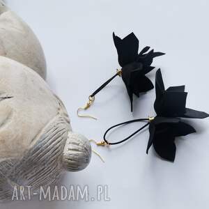 kolczyki czarne tulipany