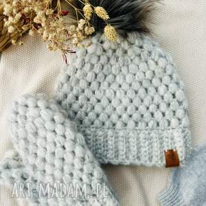 Czapka rękawiczki, na szydełku, szydełkowa