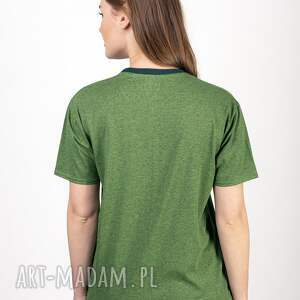 t-shirt zielony melanż flow, koszulka, polska bluzka, bluza, bluzka asymetryczna
