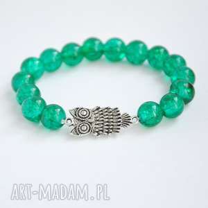 bracelet by sis sowa w zielonych koralach, prezent, bransoletka