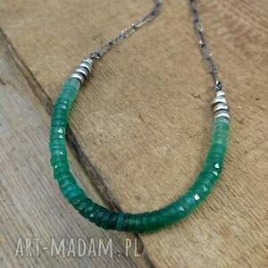 Naszyjnik onyksu, onyks, talarki, srebro oksydowane