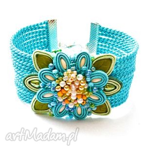 handmade bransoletka niezapominajka sutasz soutache beading