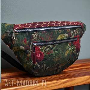 big nerka wodoodporna pszczoła i róże, torebka przez ramię, saszetka