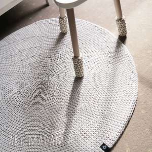 okrągły dywan z bawełnianego sznurka 180 cm, rękodzieło sznurkowy