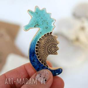 handmade magnesy magnes na lodówkę - ceramiczny konik morski