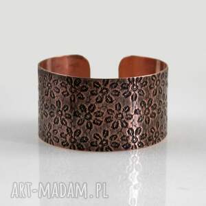 kwiaty - miedziana bransoletka 2504 01 unikat regulowana bransoleta