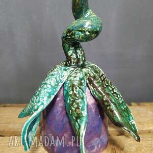 dzwoneczek ceramiczny violet, ceramika rękodzieło dzwonek handmade, dzwoni