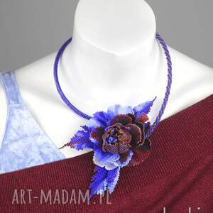 tati kwiatowy naszyjnik zimowa piwonia kolia z japońskich koralików