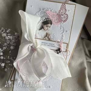 pamiątka komunii świętej dla dziewczynki duży format premium kartka