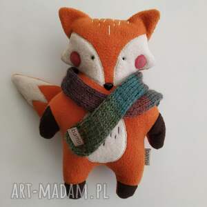 zabawki lis z szalikiem włóczki, fox prezent, pluszak, wyjątkowy