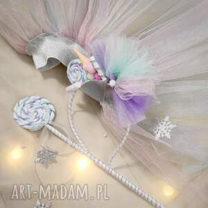 pomysł na upominek Opaska na głowę jednorożec z cukierkami świąteczna