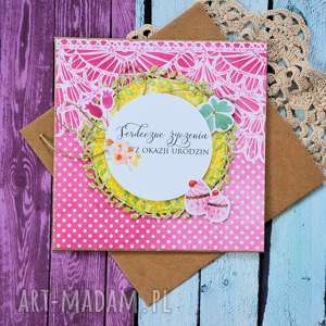 handmade scrapbooking kartki kartka - serdeczne życzenia z okazji urodzin 1)