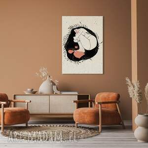 nowoczesny obraz drukowany na płótnie kobieta cisza natury 50x70cm, delikatna