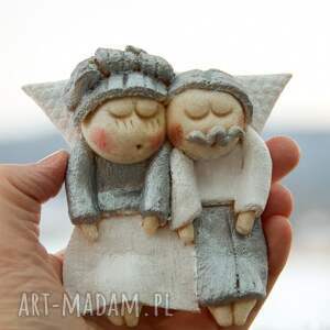 anioły dla babci i dziadzia anioł z masy solnej, prezent na dzień dziadka