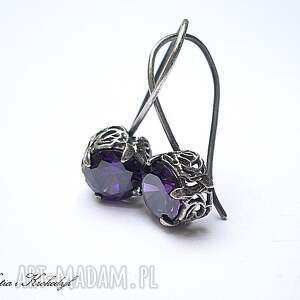 koronkowe - purple, srebro cyrkonie