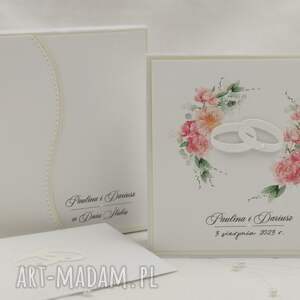 ręcznie robione scrapbooking kartki kartka na ślub z pudełkiem i kopertą, wzór