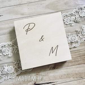 Prezent Pudełko ślubne inicjały, na pieniadze, slub