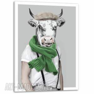 nowoczesny obraz drukowany na płótnie - byk maniek 60x80cm 02651 grafika krowa