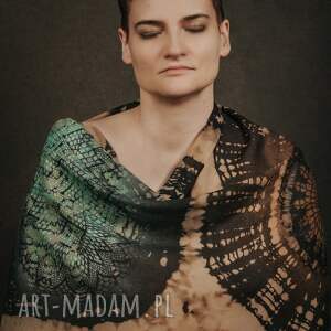 Prezent Duży szal jedwabny MANDALA RIVER, jedwab, slowfashion