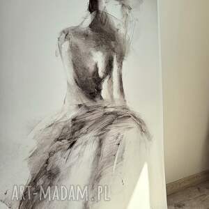 dress - 100x70 kobieta duży szkic obraz, plakat