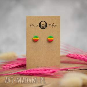 Kolczyki rasta Dots mini z glinki polimerowej