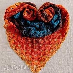 szydełkowa ciepła chusta szal, prezent, wirus