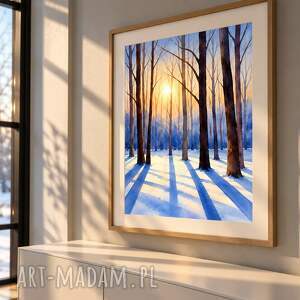 Plakat las 50x70 cm - autorska grafika akwarelowa