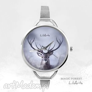 zegarek - jeleń magic forest stylowy, bransoletka prezent