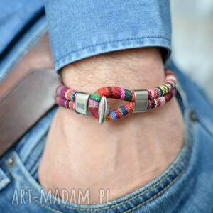 bransoletka męska boho tamayo z hakiem ze stali szlachetnej, hakowe