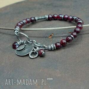 Granat - bransoletka 025, granaty, biżuteria z granatami