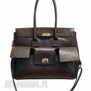 lanti urban fashion luksusowa torebka skórzana - ls03 brązowa skóry