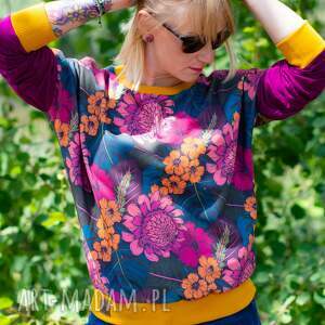 handmade bluzy kolorowa damska bluza w kwiaty kolorowy kwiat