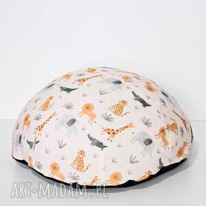 jasna ecru z odcieniami różu pufa dziecięca pastelowa sawanna pogodna