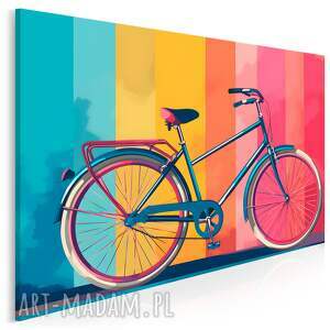 obraz na płótnie - rower kolorowy kolarstwo 120x80 cm 108101 z rowerem