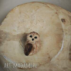 Puszczyk, sowa, broszka filcowana