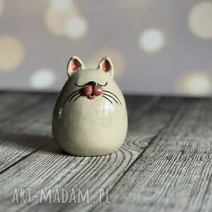 kot ceramiczny kotek prezent, figurka kota, podstawka na kadzidełka