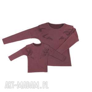 latori - komplet bluz dla mamy i córki lm14/3 ld14/3 bordo, mama, dres