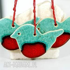 Ceramiczne ptaszki - czerwone brzuszki, dekoracje