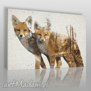 obraz na płótnie - lisy drzewa - 120x80 cm - VAKU DSGN dom