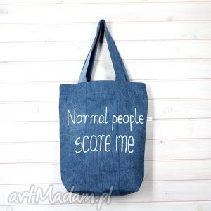 handmade na ramię torba normal people scare me