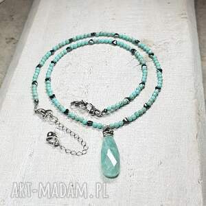 Naszyjnik z amazonitem i turkusikami s216, amazonit, turkus