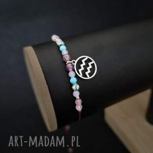 bransoletka zodiakalna wodnik - wersja ze srebrem wodnika