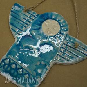 księżycowy anioł ceramiczny dekor, prezent, parapetówka, magia oryginalny