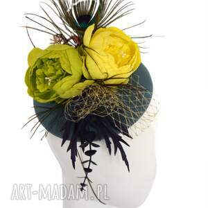 TOCZEK Z KWIATAMI, fascynator, kwiaty, filcowy, woalka