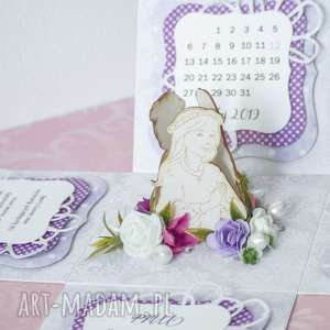 handmade scrapbooking kartki exploding box - komunia dziewczynka