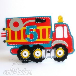 handmade dla dziecka urodzinowe autko - wóż strażacki - dla pani joanny