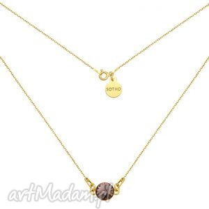 handmade naszyjniki złoty naszyjnik z czekoladowym kryształem swarovski®