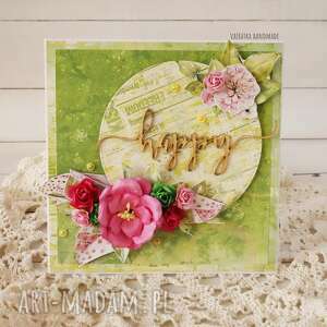 ręcznie zrobione scrapbooking kartki happy - energetyczna kartka w pudełku