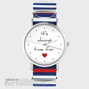 ręcznie robione zegarki zegarek, bransoletka - it is always time for love paski
